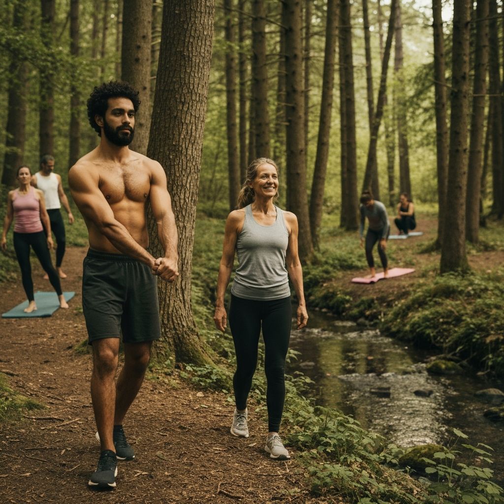 People engaging in various physical activities and movement